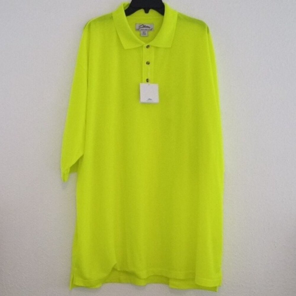 Men's 4XL Tri-Mountain Performance neon yellow Polo Shirt